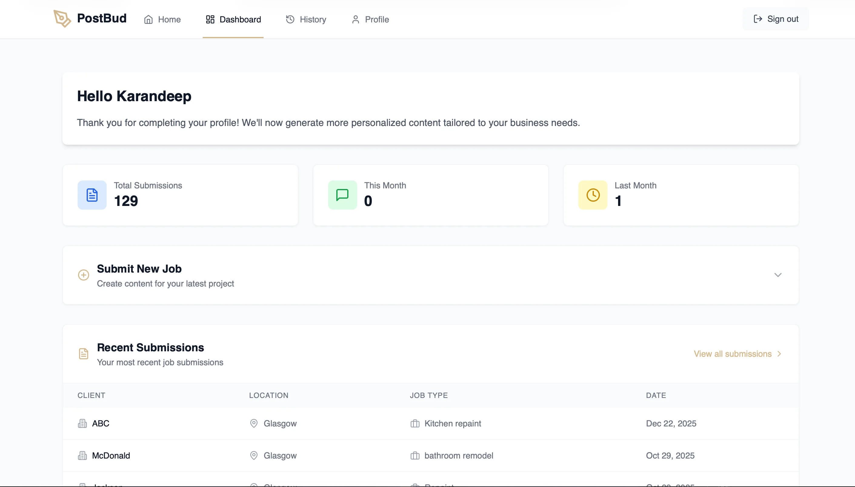 PostBud Dashboard